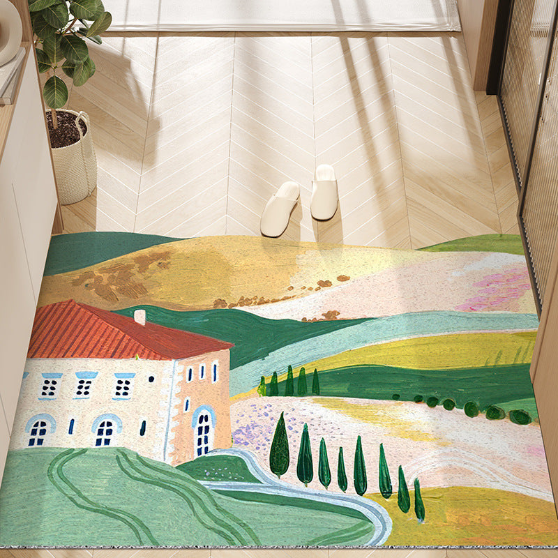 Floral Floor Mat Home Entryway Foot Mat Entryway Decor Stain Resistant Door Mat