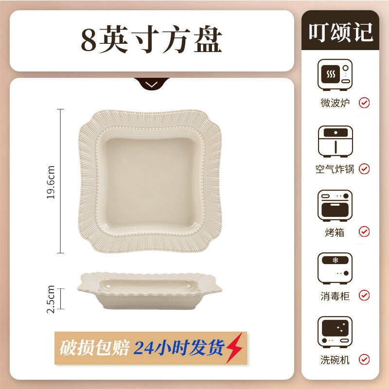 KANGMO Ceramic Dinner Set - Light Luxury Rice Bowls & Serving Plates Gift Set