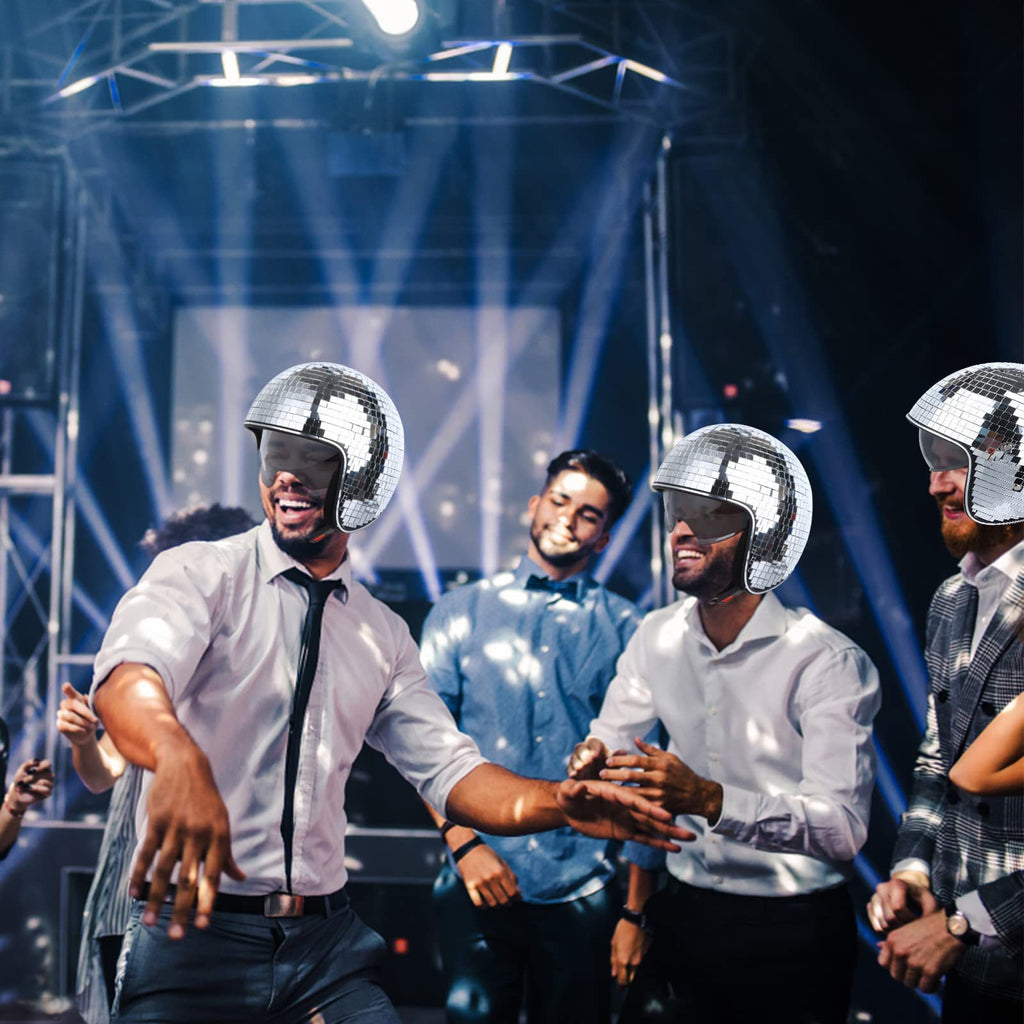 跨境电商新品Disco ball Helmet with Retractable镜面迪斯科球头