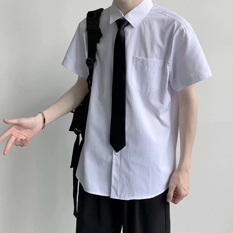 dk制服男2023夏季新款短袖衬衫日系学院风衬衣情侣毕业班服好质量