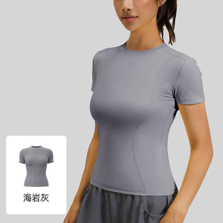 聚衣堂春夏修身运动短袖T恤瑜伽服上衣女健身紧身跑步瑜伽短袖