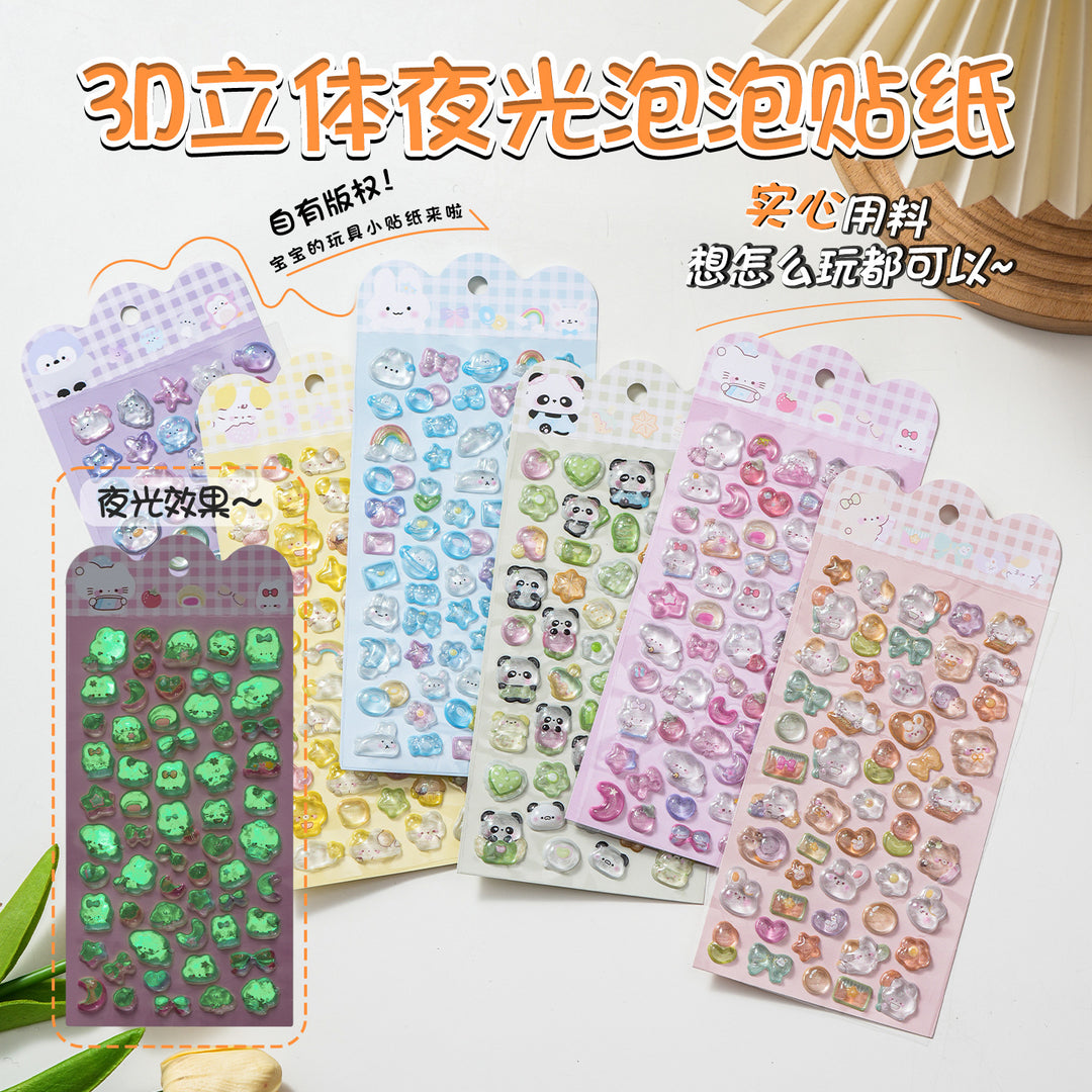 3 D Glow-in-Dark Crystal Diamond Stickers – Kids Cartoon Phone Case Decoration Stickers
