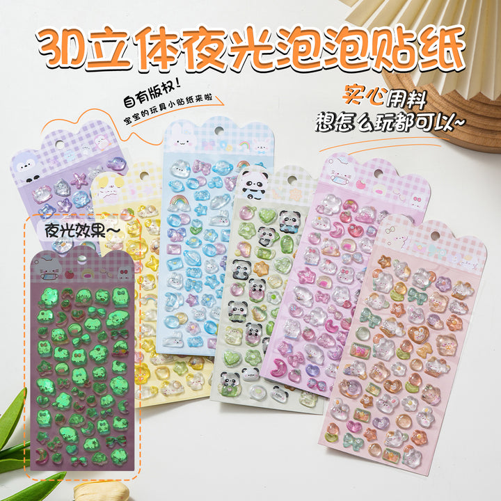 3 D Glow-in-Dark Crystal Diamond Stickers – Kids Cartoon Phone Case Decoration Stickers