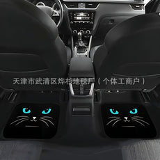 跨境热销汽车脚垫可爱猫咪装饰美观防滑垫耐脏易打理水晶绒脚踏垫