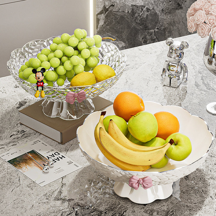 Luxury Fruit Plate with Bow Detail - High-End Living Room Decor & Candy Tray
