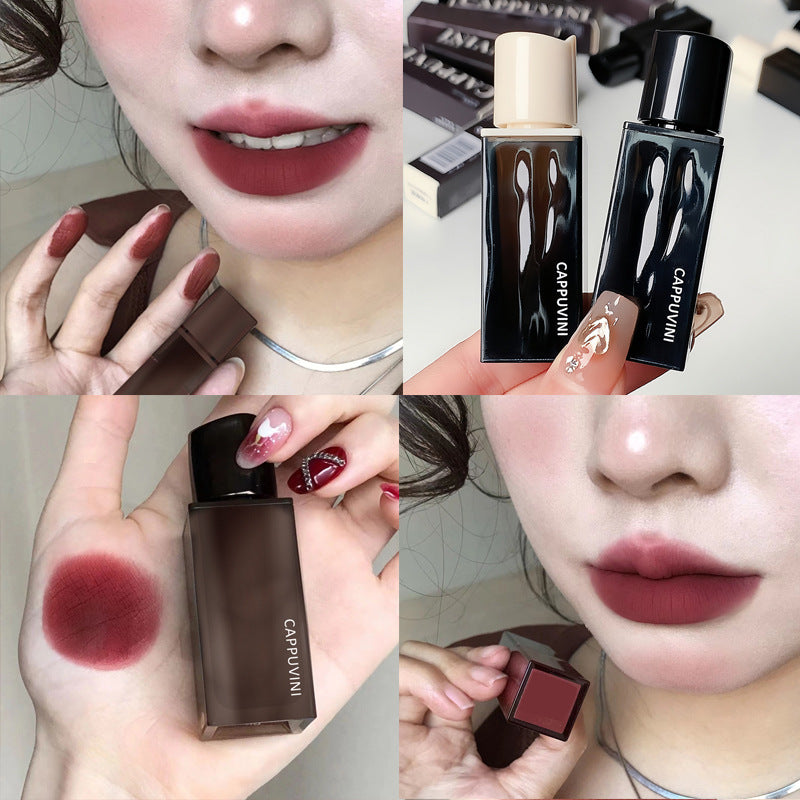 Cappuvini水波琥珀唇釉 丝绒镜面哑光持久不易沾杯显白学生口红