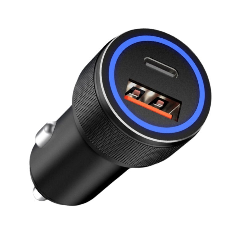Metal PD Super Fast Car Charger – Aluminum Alloy Cigarette Lighter Charger for Huawei & All Phones
