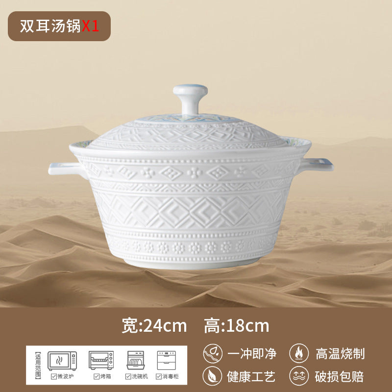 敦煌文创陶瓷餐具碗碟套装米饭碗盘筷子组合家用公司节日乔迁礼品