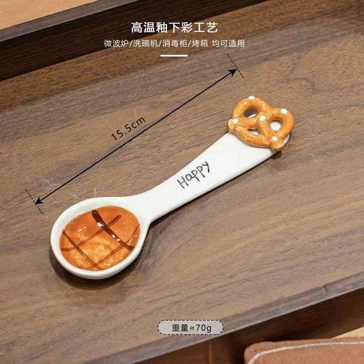 焦糖小狗餐具家用釉下彩陶瓷碗盘套装特别好看的盘子西餐盘分格盘