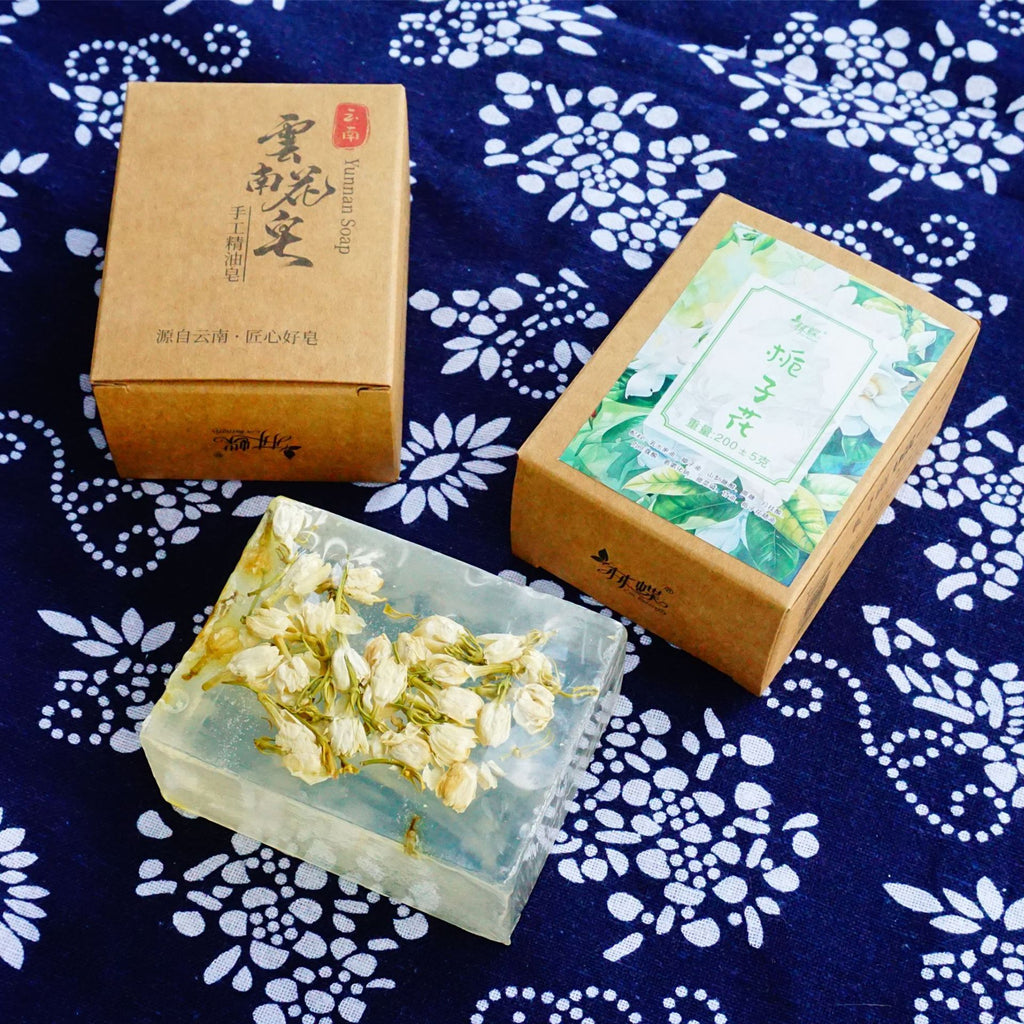 200g云南手工皂牛皮盒玫瑰精油皂洁面皂鲜花皂洗脸皂景区