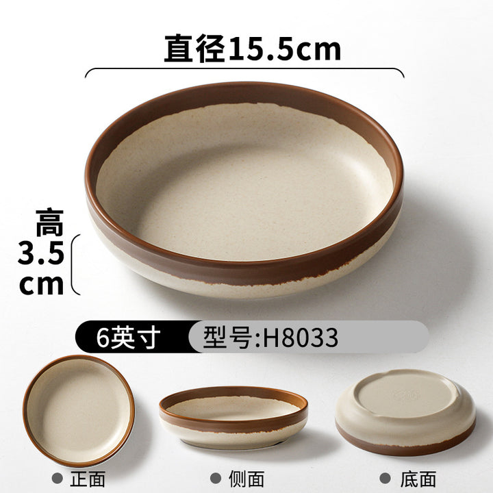 祥源美密胺创意复古餐具商用餐厅饭店火锅店盘子菜盘仿瓷塑料面碗