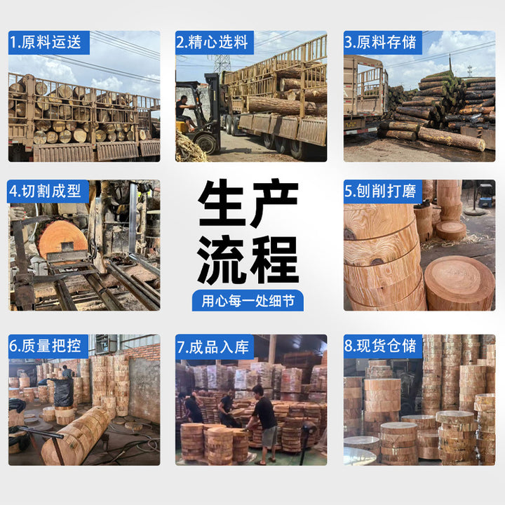 加厚防滑剁肉抗菌防霉厨具厨房案板切圆形菜墩商用砧板实松木菜板