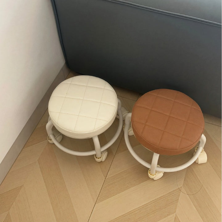 Soft Padded Rolling Stool – Multifunctional Swivel Shoe Changing Bench