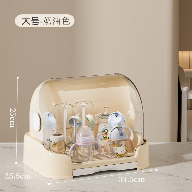 放宝宝奶瓶收纳盒装婴儿餐具碗筷辅食工具箱防尘沥水储物柜置物架