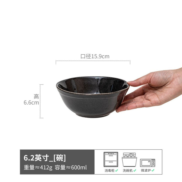 Vintage Bowl Japanese Style Ceramic Bowl Bowl Home Bowl Bowl Tableware Light Luxury Premium Design Bowl Bowl