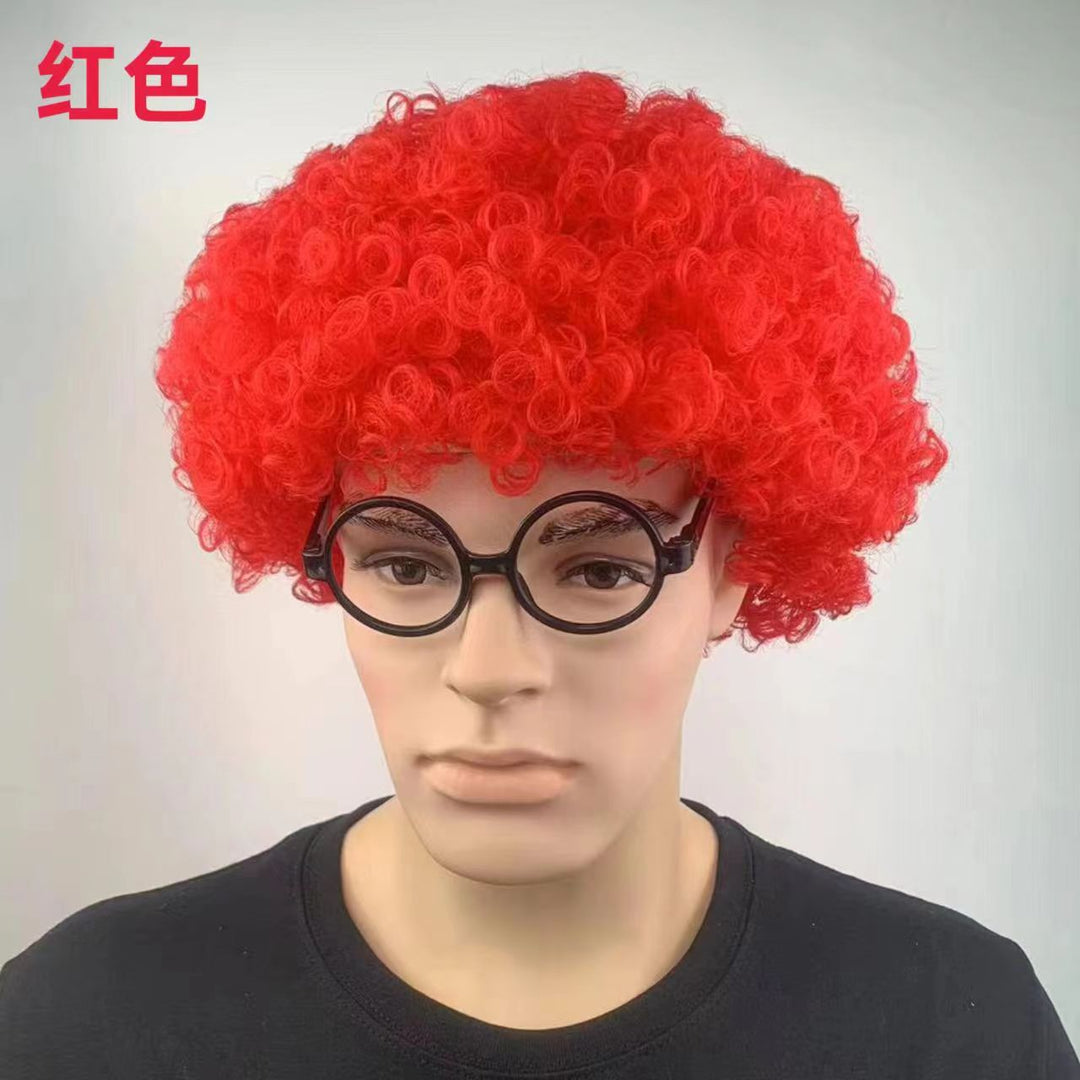 爆炸头假发搞怪小丑头套演出搞笑道具彩色假发套幼儿园表演区材料