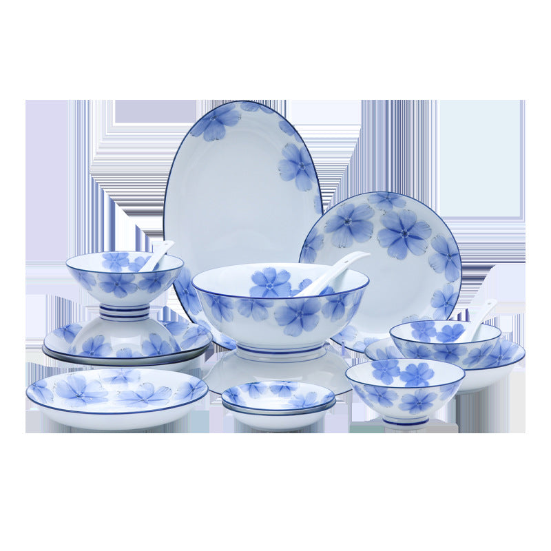 Ceramic Tableware Set Bowl Home High Temperature Underglaze Ceramic Bowl Porcelain Bowl Large Bowl Bowl & Plate