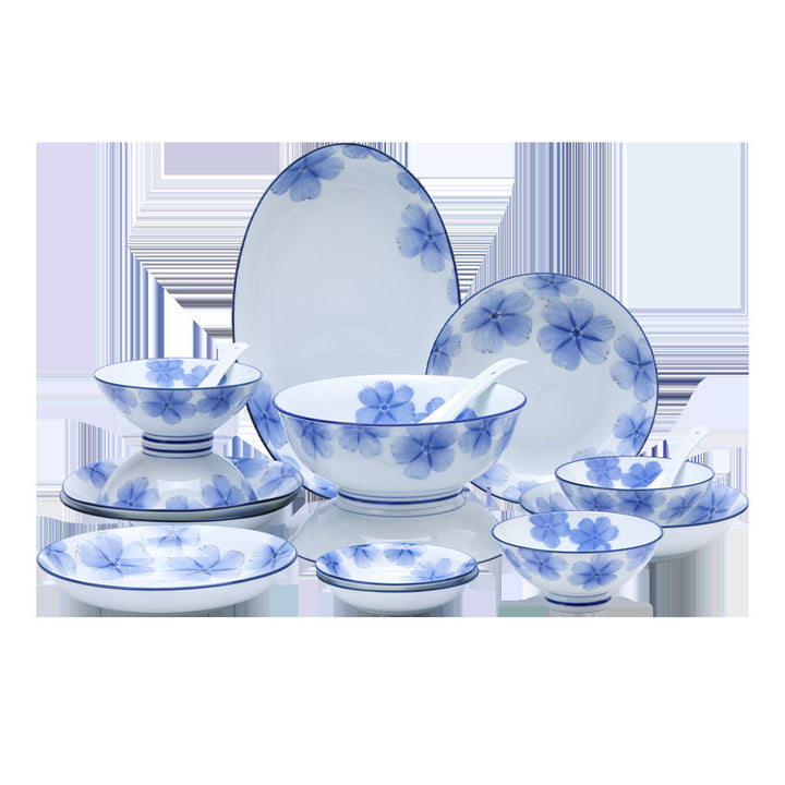 Ceramic Tableware Set Bowl Home High Temperature Underglaze Ceramic Bowl Porcelain Bowl Large Bowl Bowl & Plate