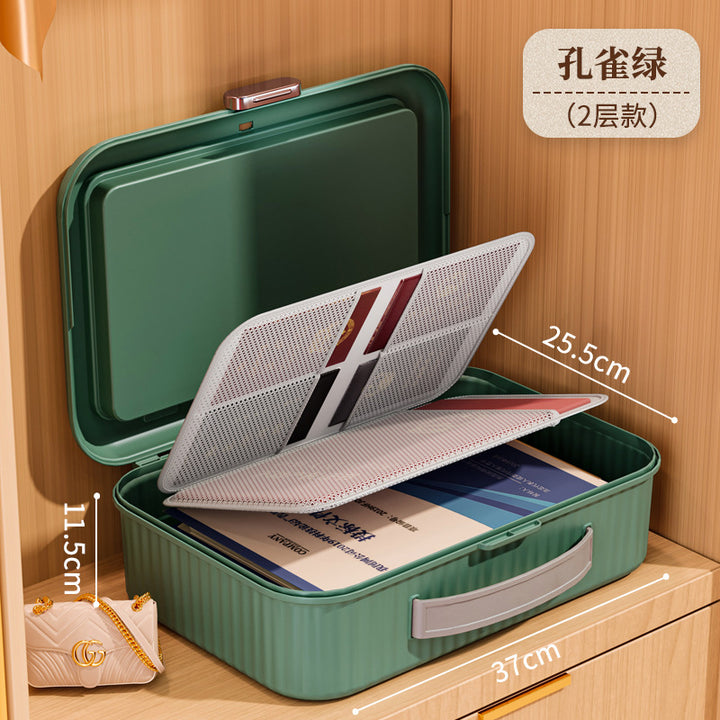 证件收纳盒包大容量家用神器家庭证书房产户口本文件专用包整理箱