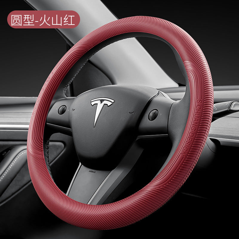 Car Steering Wheel Cover Silicone Thin Non Slip Grip Cover All Season Universal