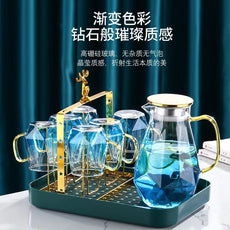 耐高温凉水壶家用大容量耐热冷水玻璃瓶水杯套装轻奢玻璃水泡茶壶