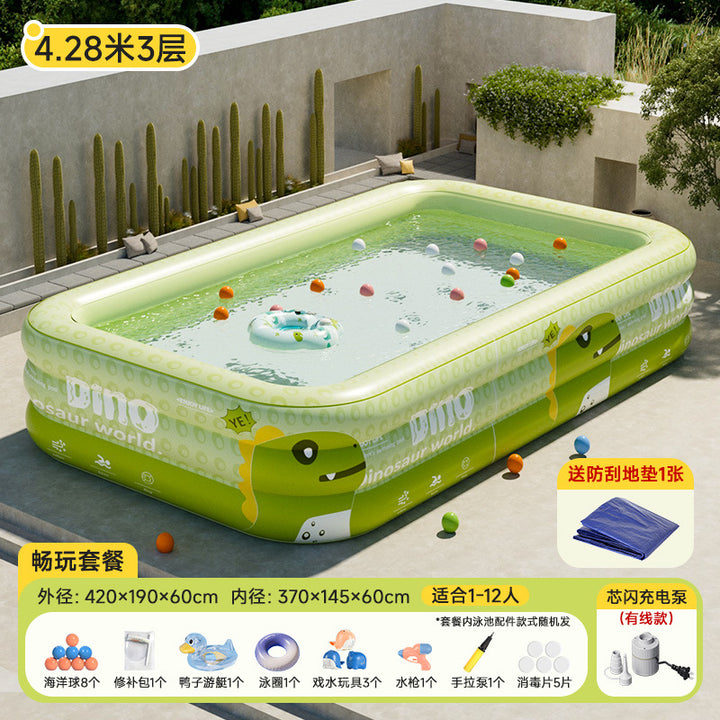 充气水池游泳池儿童充气水池家用户外大型家庭水池加厚宝宝戏水池