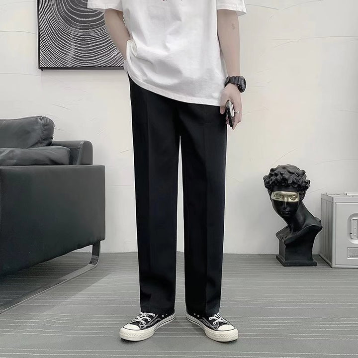 2022年夏季新款直筒宽松潮流休闲长裤垂坠感学院dk制服班服西装裤