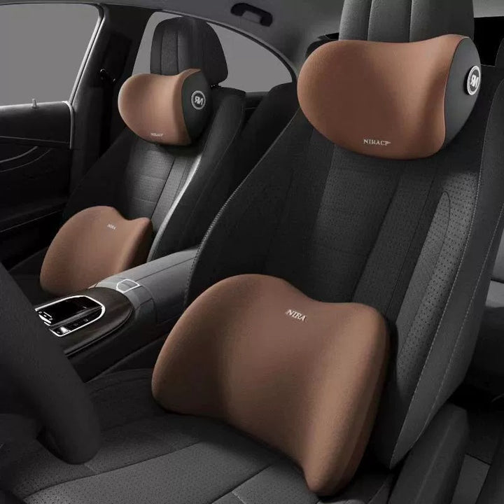 Car Neck Pillow Memory Foam Set Waist Support