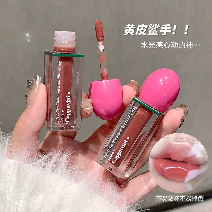 Cappuvini冰透甘露水光唇釉 镜面跨境伪素颜显白学生持妆口红唇彩