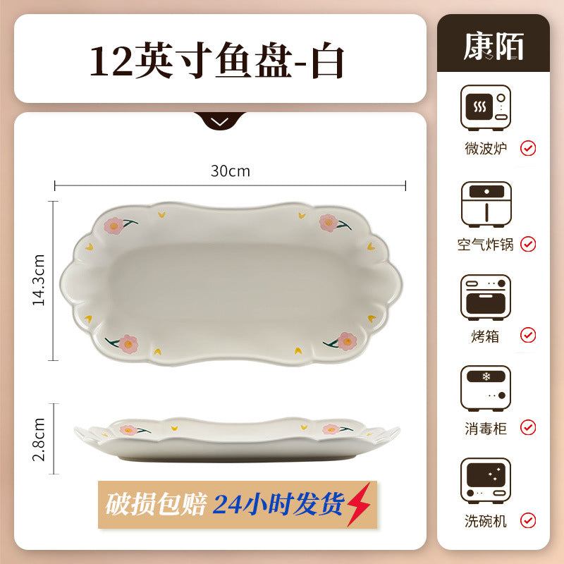 Bowl & Plate Full Set Factory Direct Underglazeins High Temperature Bowl Chopsticks Set Set Porcelain