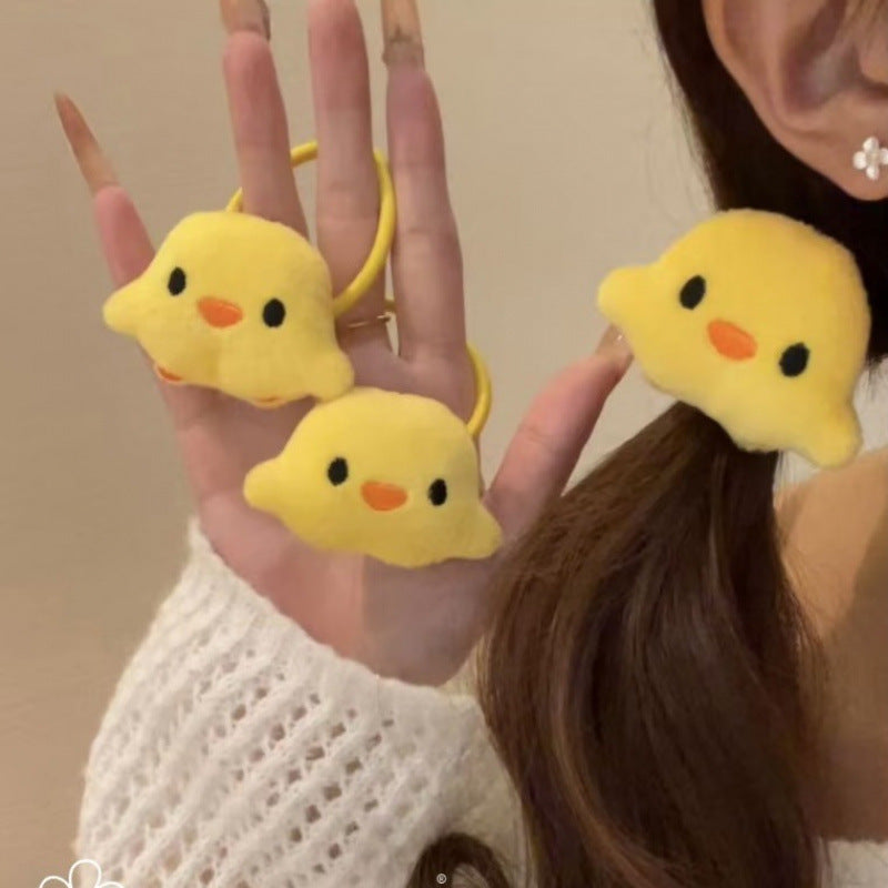 小红书小黄鸡发绳少女心马尾发圈创意设计炸头发发饰合集萌系头绳