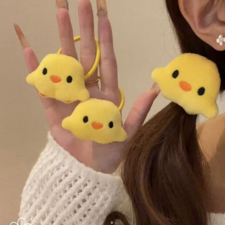小红书小黄鸡发绳少女心马尾发圈创意设计炸头发发饰合集萌系头绳