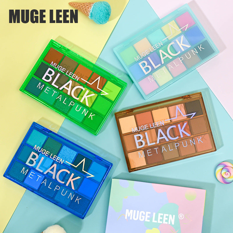 MUGE LEEN马卡龙色系眼影盘闪粉珠光哑光炫彩色系欧美跨境眼影盘