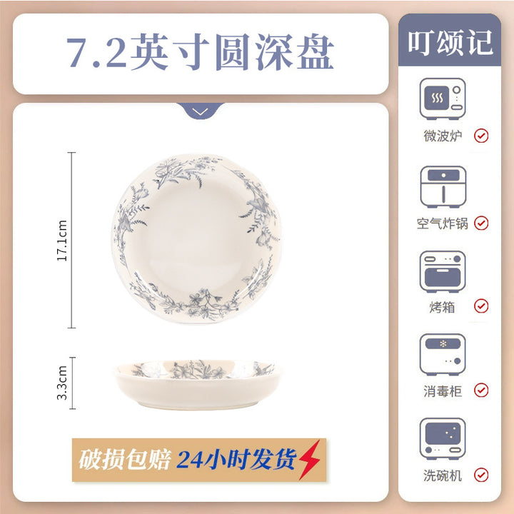 KANGMO Underglaze Ceramic Bowl Set - Premium Unique Light Luxury Tableware