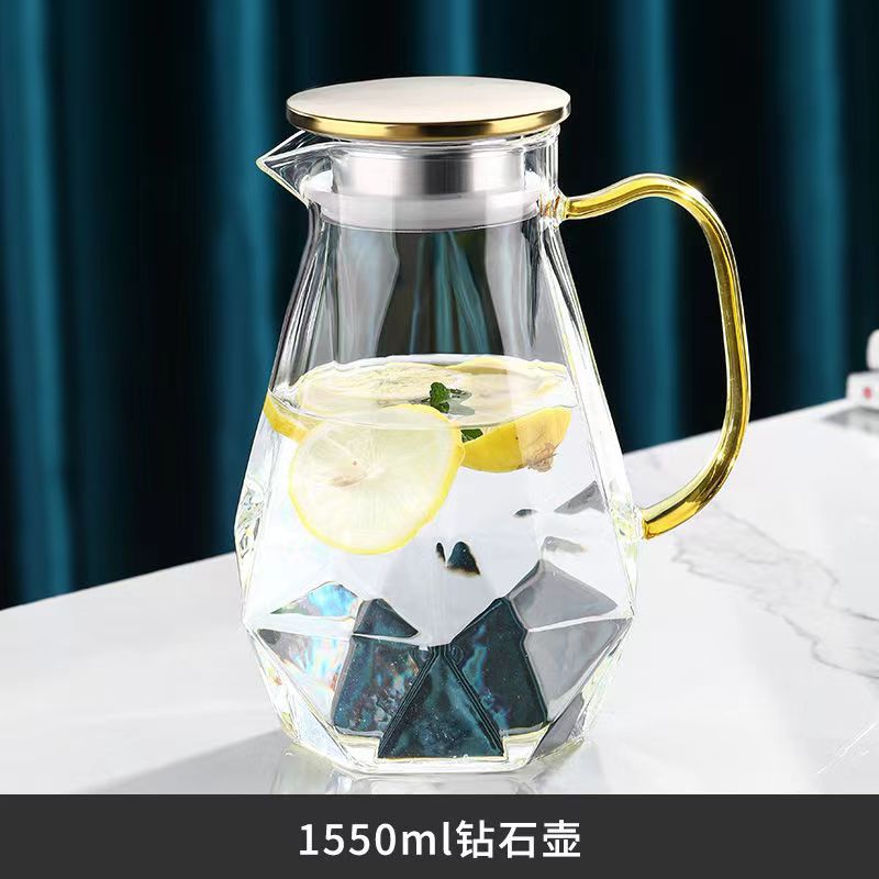 耐高温凉水壶家用大容量耐热冷水玻璃瓶水杯套装轻奢玻璃水泡茶壶