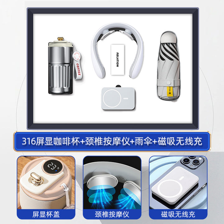 商务礼品套装咖啡杯颈椎仪礼盒活动创意礼品定制LOGO伴手礼送客户