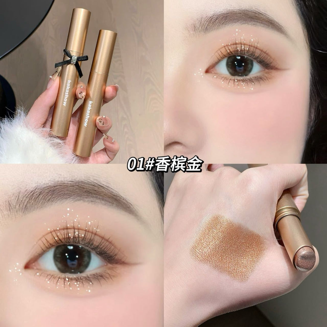 彩妆kakashow灵动明眸三色渐变眼影棒亮晶晶爆闪懒人一抹成型眼影