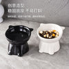 黑碗猫咪黑色猫碗猫食盆塑料宠物喝水碗饭碗高脚斜口碗防打翻护颈