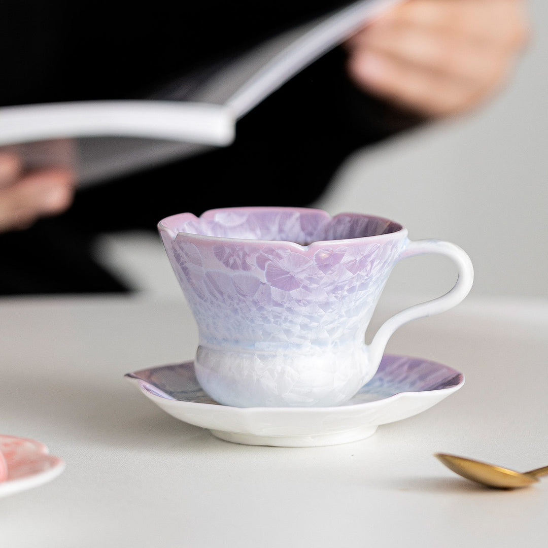 结晶釉咖啡杯窑变陶瓷下午茶杯碟套装女士个人水杯早餐杯牛奶杯
