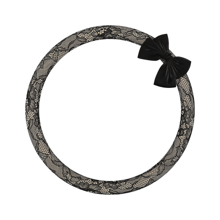 Car Steering Wheel Cover Summer Women Non Slip Breathable All Season Universal Lace Thin Grip Cover Decor