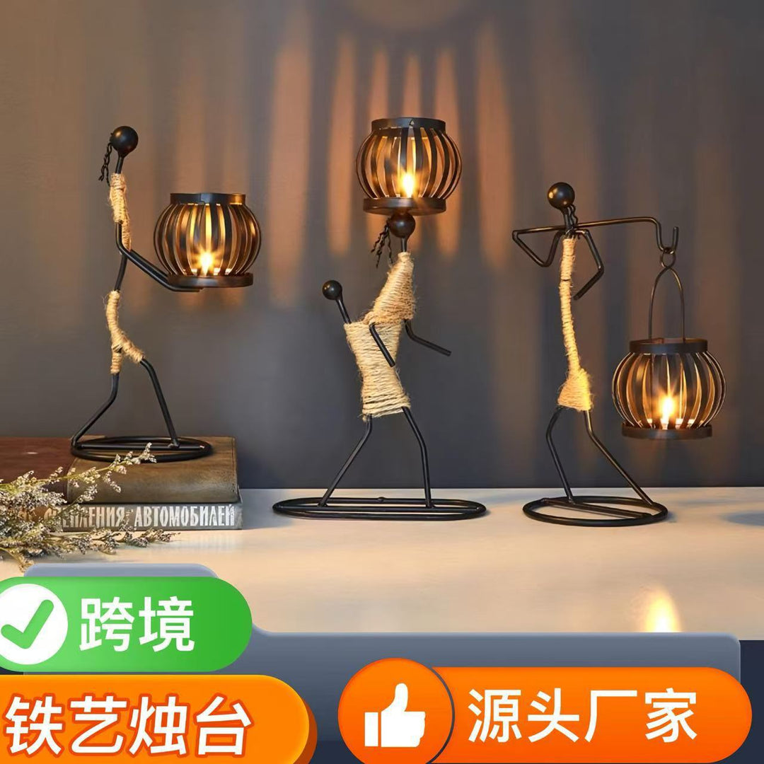 欧美爆款蜡烛台 北欧风餐厅桌面摆设 酒吧软装装饰摆件厂家批发