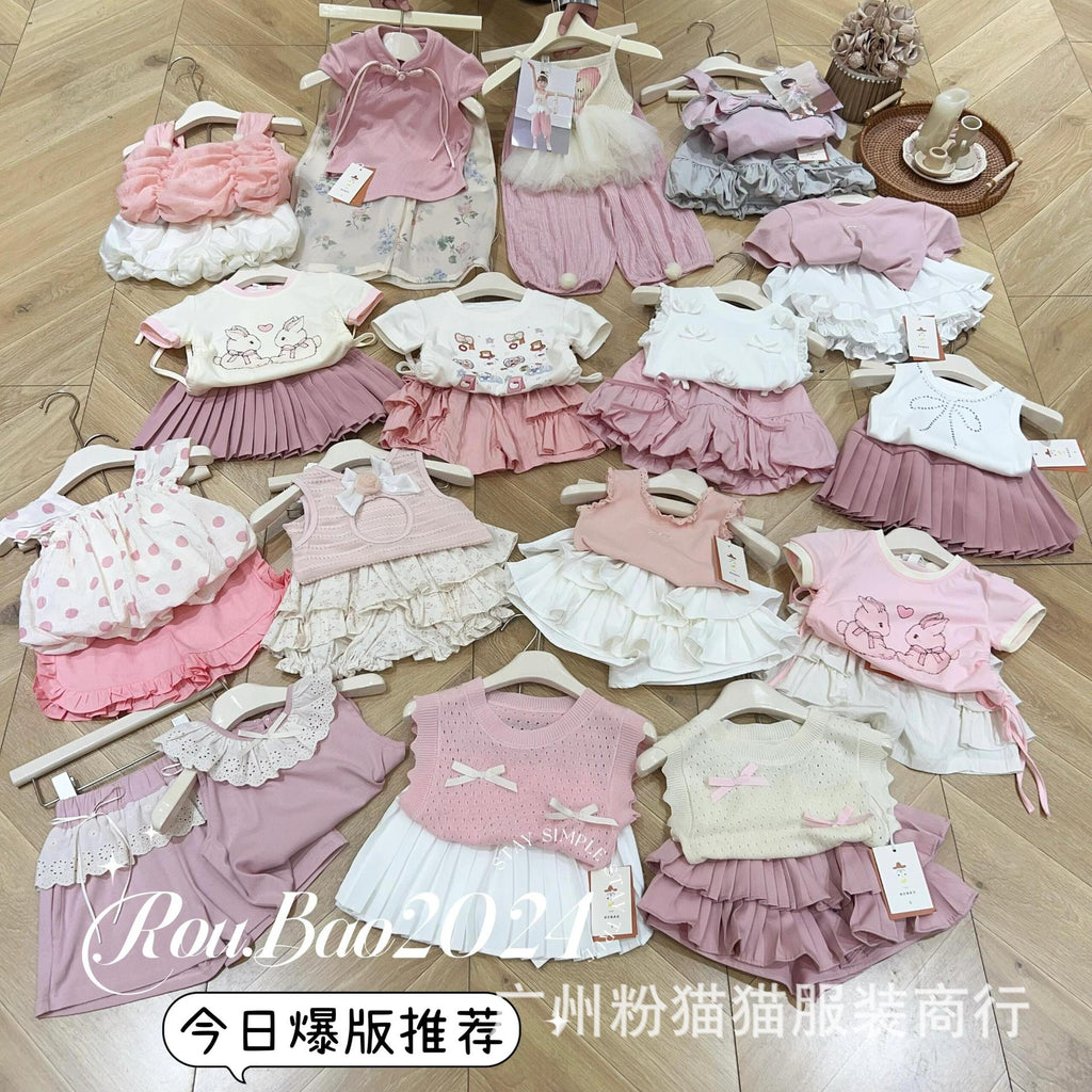 湖州织里童装 儿童服装一手货源 巴拉巴夏季套装短袖 女童夏季