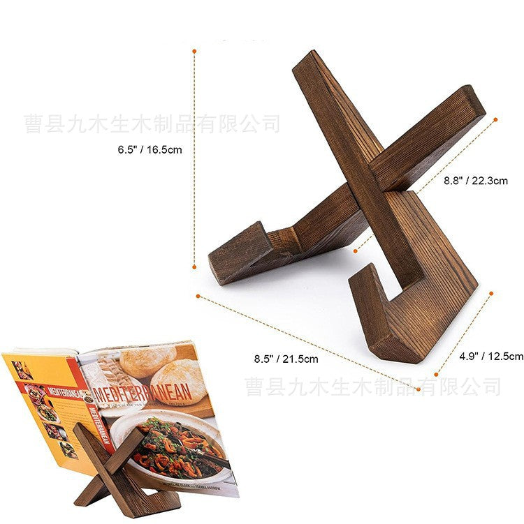 餐厅家用厨房菜单展示架橱柜书房桌面阅读木制书立收纳架壁挂式