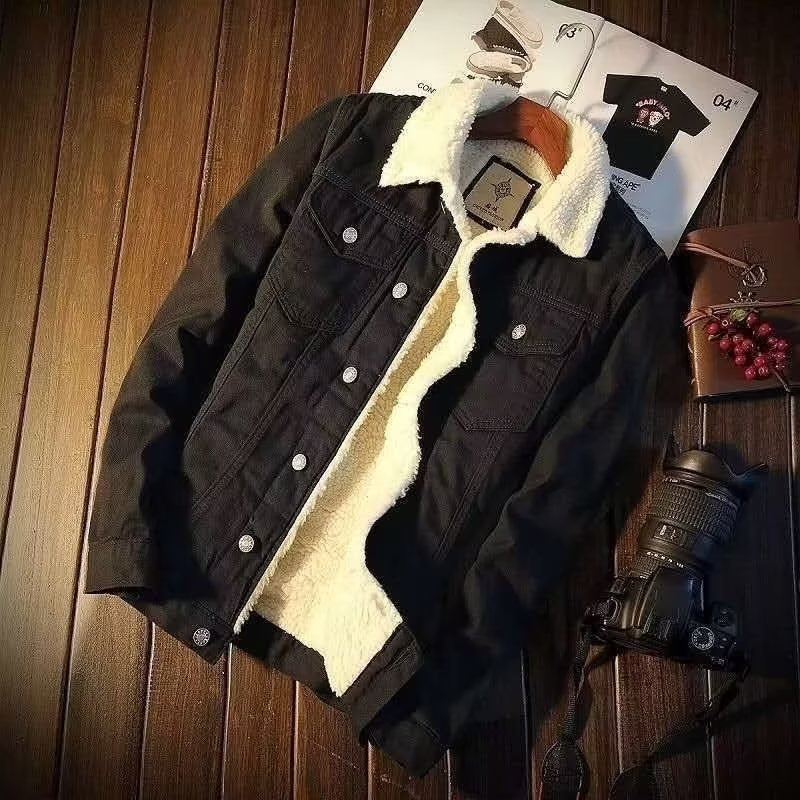 Winter Thickened Jacket Men Korean Style Trendy Top