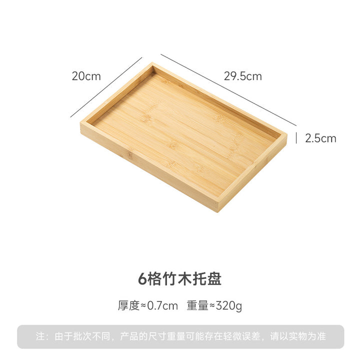 北欧陶瓷方形小吃碗拼盘家用分格盘零食盘火锅酱料碟子竹木托盘