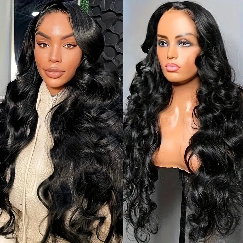 新款前蕾丝假发头套橘色长卷发波浪human hair lace wig 工厂代发