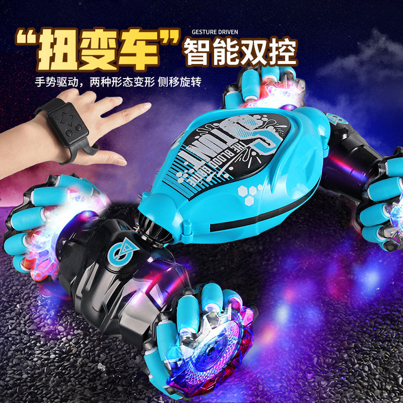 1:14跨境专供遥控扭变车RC CAR玩具车越野灯光音乐特技车手势感应