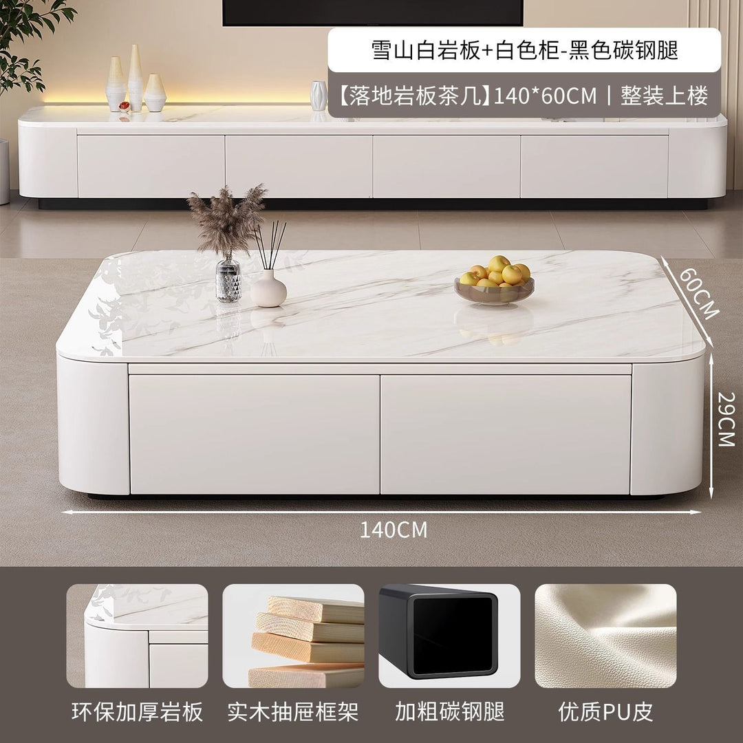岩板电视柜客厅家用小户型轻奢高级感现代简约落地茶几电视柜组合