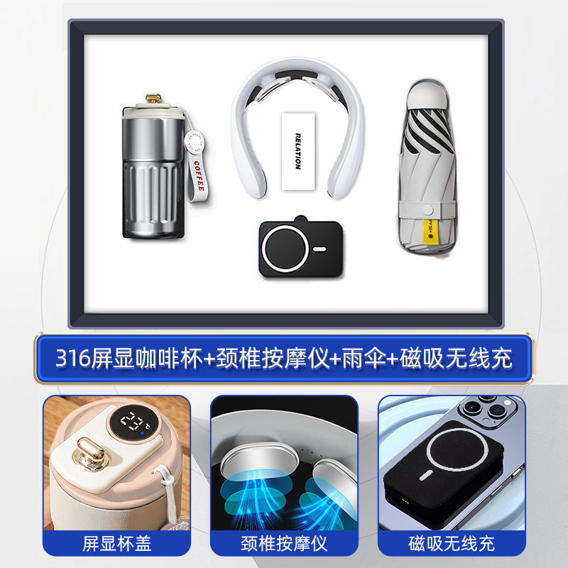 商务礼品套装咖啡杯颈椎仪礼盒活动创意礼品定制LOGO伴手礼送客户