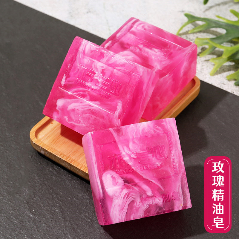 玫瑰手工皂精油皂洗脸皂香皂洗澡学生清洁皂洁面批发厂家木子兰心